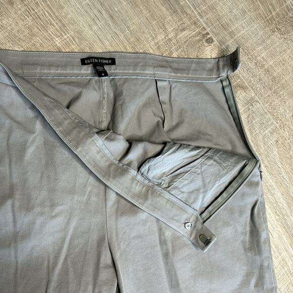 EILEEN FISHER Gray Stretch Ankle Straight Leg Casual Pant Women’s Pockets - Picture 5 of 8